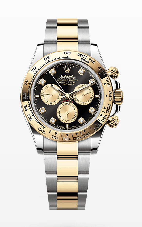 Rolex Daytona Black Dial with Diamond Markers 40mm Two-Tone Yellow Gold and Stainless Steel