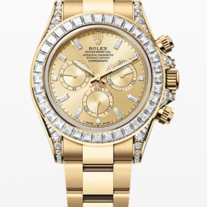 Rolex Daytona Champagne Dial with Baguette Markers and Bezel 40mm Yellow Gold