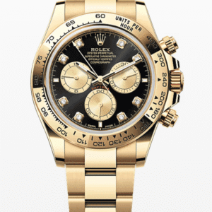 Rolex Daytona Black Dial with Diamond Markers 40mm Full Yellow Gold