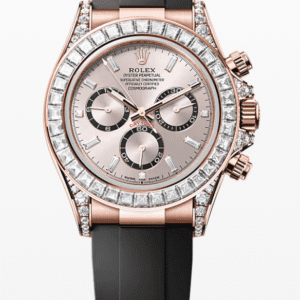Rolex Oysterflex Daytona Sundust Dial with Baguette Markers and Bezel 40mm Everose Gold