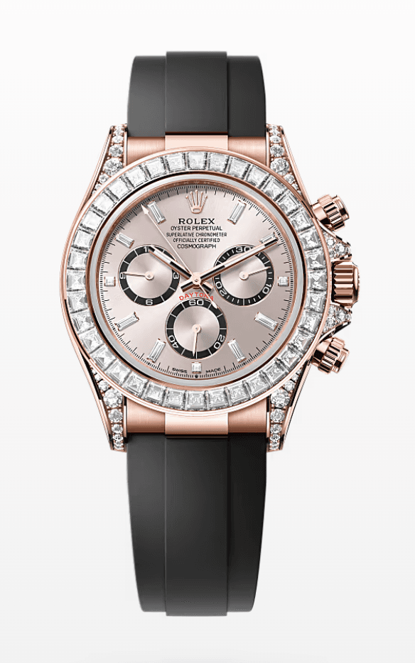 Rolex Oysterflex Daytona Sundust Dial with Baguette Markers and Bezel 40mm Everose Gold