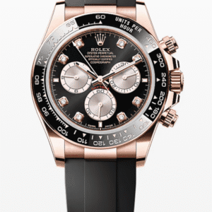 Rolex Oysterflex Daytona Black Dial with Diamond Markers 40mm Everose Gold