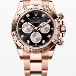 Rolex Daytona Black Dial with Diamond Markers 40mm Full Everose Gold