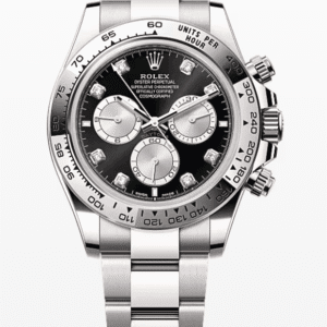 Rolex Daytona Black Dial with Diamond Markers 40mm Full White Gold
