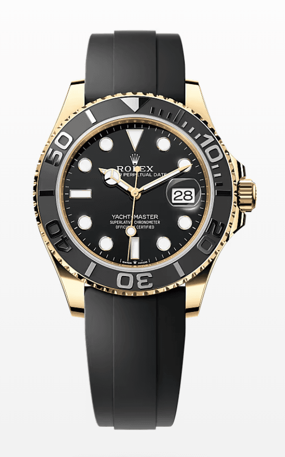 Rolex Oysterflex Yacht-Master Black Dial 42mm Yellow Gold