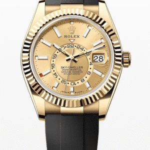 Rolex Oysterflex Sky-Dweller Champagne Dial 42mm Yellow Gold