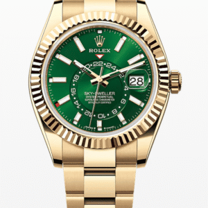 Rolex Oysterflex Sky-Dweller Green Dial 42mm Oyster Bracelet Full Yellow Gold