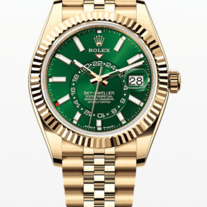 Rolex Oysterflex Sky-Dweller Green Dial 42mm Jubilee Bracelet Full Yellow Gold