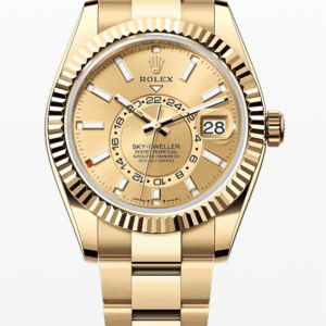 Rolex Oysterflex Sky-Dweller Champagne Dial 42mm Oyster Bracelet Full Yellow Gold