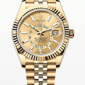 Rolex Oysterflex Sky-Dweller Champagne Dial 42mm Jubilee Bracelet Full Yellow Gold
