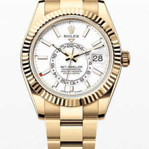 Rolex Oysterflex Sky-Dweller White Dial 42mm Oyster Bracelet Full Yellow Gold