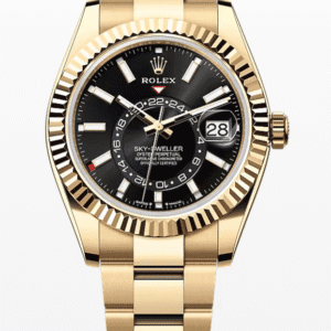 Rolex Oysterflex Sky-Dweller Black Dial 42mm Oyster Bracelet Full Yellow Gold