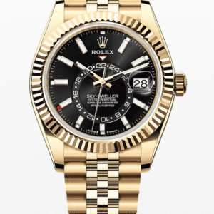 Rolex Oysterflex Sky-Dweller Black Dial 42mm Jubilee Bracelet Full Yellow Gold