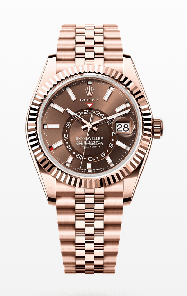 Rolex Oysterflex Sky-Dweller Chocolate Dial 42mm Jubilee Bracelet Full Everose Gold