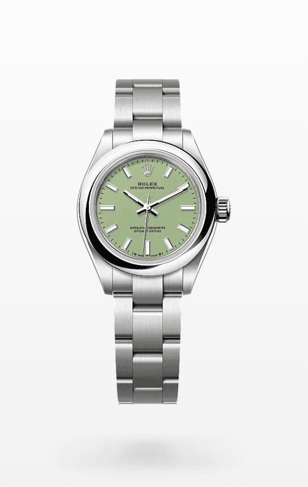 Rolex Oyster Perpetual Pistachio Dial 28mm Stainless Steel