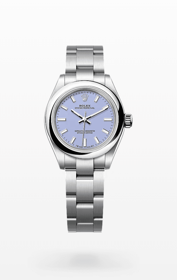 Rolex Oyster Perpetual Lavender Dial 28mm Stainless Steel