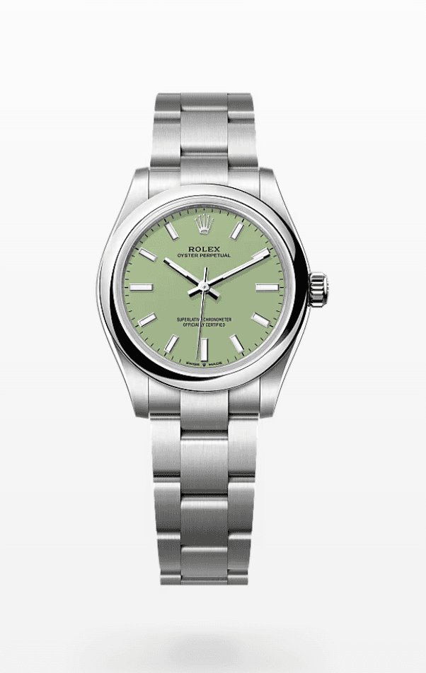 Rolex Oyster Perpetual Pistachio Dial 31mm Stainless Steel