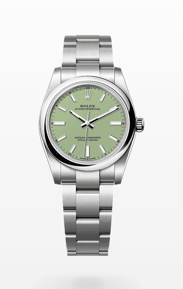 Rolex Oyster Perpetual Pistachio Dial 34mm Stainless Steel