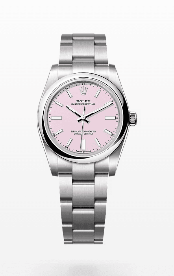 Rolex Oyster Perpetual Candy Pink Dial 34mm Stainless Steel