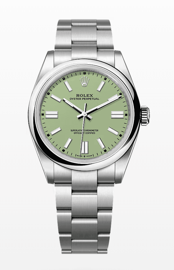 Rolex Oyster Perpetual Pistachio Dial 41mm Stainless Steel