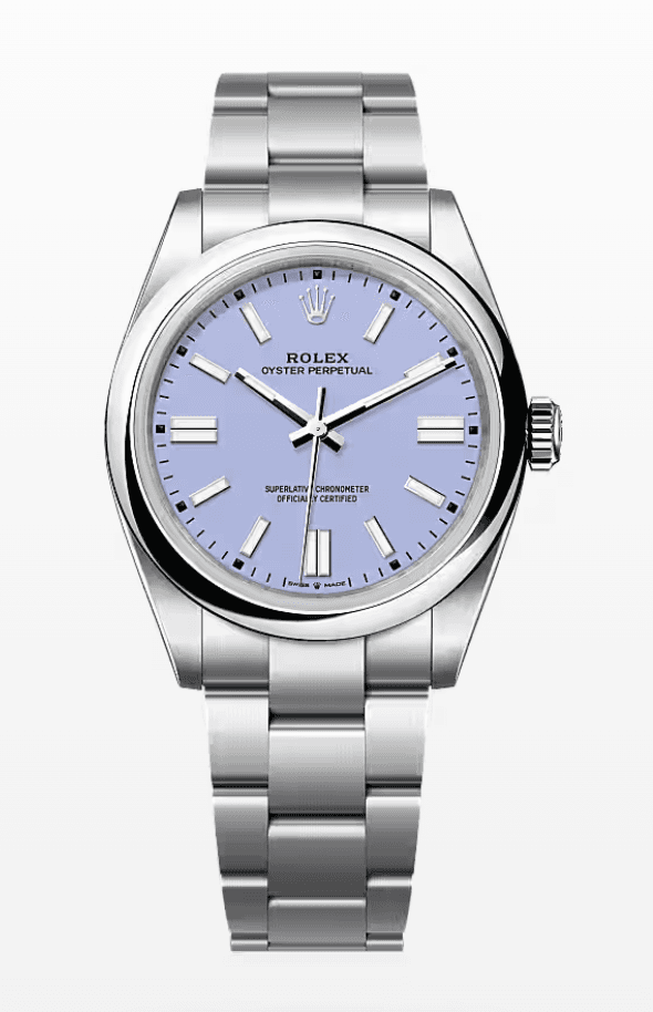 Rolex Oyster Perpetual Lavender Dial 41mm Stainless Steel