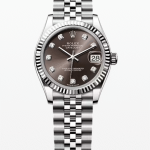 Rolex Datejust Dark Grey Dial with Diamond Markers Fluted Bezel Jubilee Bracelet 31mm Stainless Steel