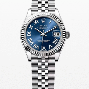 Rolex Datejust Blue Roman Dial Fluted Bezel Jubilee Bracelet 31mm Stainless Steel