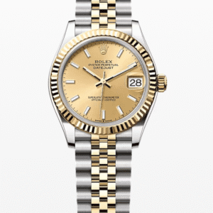 Rolex Datejust Champagne Dial Fluted Bezel Jubilee Bracelet 31mm Two-Tone Yellow Gold and Stainless Steel