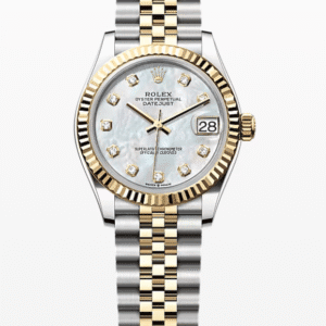 Rolex Datejust Mother of Pearl Dial with Diamond Markers Fluted Bezel Jubilee Bracelet 31mm Two-Tone Yellow Gold and Stainless Steel