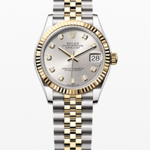 Rolex Datejust Silver Dial with Diamond Markers Fluted Bezel Jubilee Bracelet 31mm Two-Tone Yellow Gold and Stainless Steel