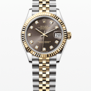 Rolex Datejust Dark Grey Dial with Diamond Markers Fluted Bezel Jubilee Bracelet 31mm Two-Tone Yellow Gold and Stainless Steel