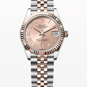 Rolex Datejust Pink Roman Dial Fluted Bezel Jubilee Bracelet 31mm Two-Tone Everose Gold and Stainless Steel
