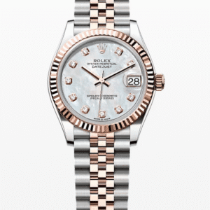 Rolex Datejust Mother of Pearl Dial with Diamond Markers Fluted Bezel Jubilee Bracelet 31mm Two-Tone Everose Gold and Stainless Steel