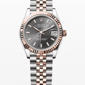 Rolex Datejust Grey Dial Fluted Bezel Jubilee Bracelet 31mm Two-Tone Everose Gold and Stainless Steel