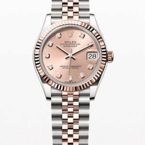 Rolex Datejust Pink Dial with Diamond Markers Fluted Bezel Jubilee Bracelet 31mm Two-Tone Everose Gold and Stainless Steel