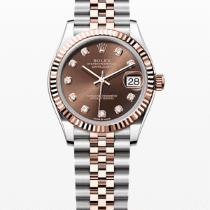 Rolex Datejust Chocolate Dial with Diamond Markers Fluted Bezel Jubilee Bracelet 31mm Two-Tone Everose Gold and Stainless Steel