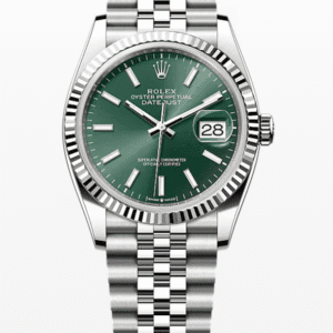 Rolex Datejust Green Dial Fluted Bezel Jubilee Bracelet 36mm Stainless Steel