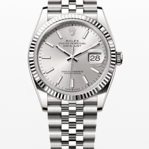 Rolex Datejust Silver Dial Fluted Bezel Jubilee Bracelet 36mm Stainless Steel