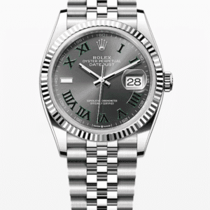 Rolex Datejust Wimbledon Dial Fluted Bezel Jubilee Bracelet 36mm Stainless Steel