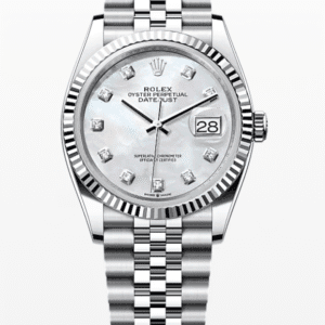 Rolex Datejust Mother of Pearl Dial with Diamond Markers Fluted Bezel Jubilee Bracelet 36mm Stainless Steel