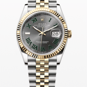 Rolex Datejust Wimbledon Dial Fluted Bezel Jubilee Bracelet 36mm Two-Tone Yellow Gold and Stainless Steel