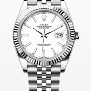 Rolex Datejust White Dial Fluted Bezel Jubilee Bracelet 41mm Stainless Steel