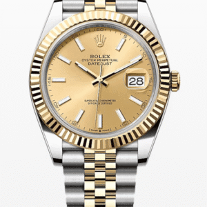 Rolex Datejust Champagne Dial Fluted Bezel Jubilee Bracelet 41mm Two-Tone Yellow Gold and Stainless Steel