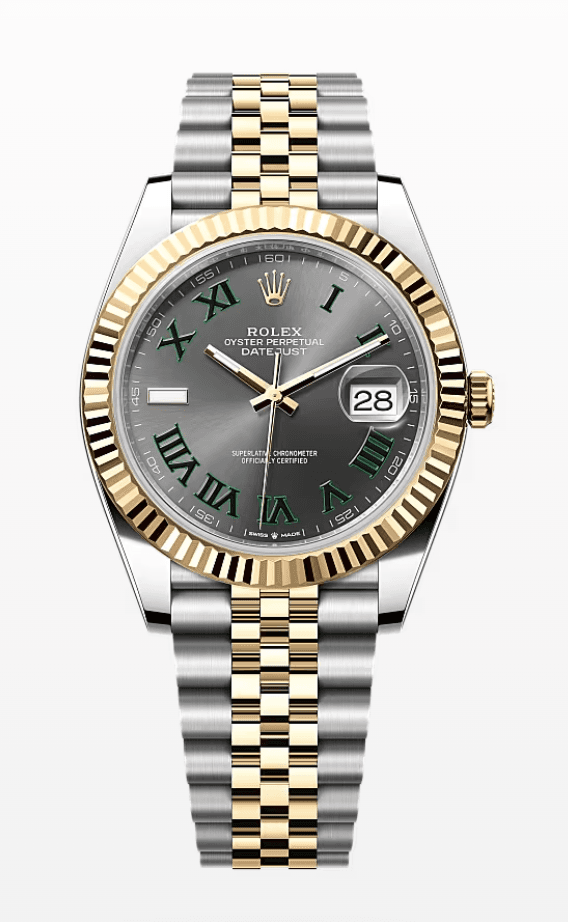 Rolex Datejust Wimbledon Dial Fluted Bezel Jubilee Bracelet 41mm Two-Tone Yellow Gold and Stainless Steel