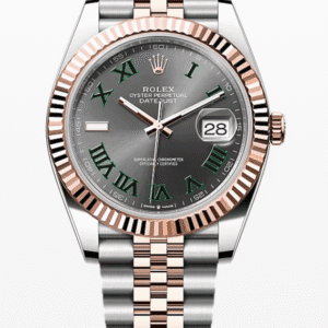 Rolex Datejust Wimbledon Dial Fluted Bezel Jubilee Bracelet 41mm Two-Tone Everose Gold and Stainless Steel