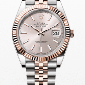 Rolex Datejust Sundust Dial Fluted Bezel Jubilee Bracelet 41mm Two-Tone Everose Gold and Stainless Steel