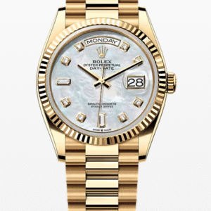 Rolex Daydate Mother of Pearl Dial with Diamond Markers 36mm Full Yellow Gold