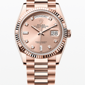 Rolex Daydate Sundust Dial with Diamond Markers 36mm Full Everose Gold