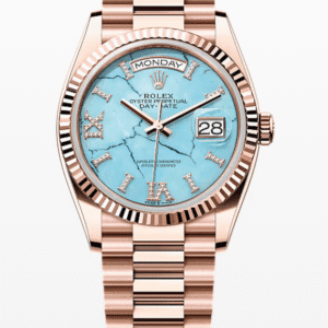 Rolex Daydate Turquoise Dial with Diamond Markers 36mm Full Everose Gold