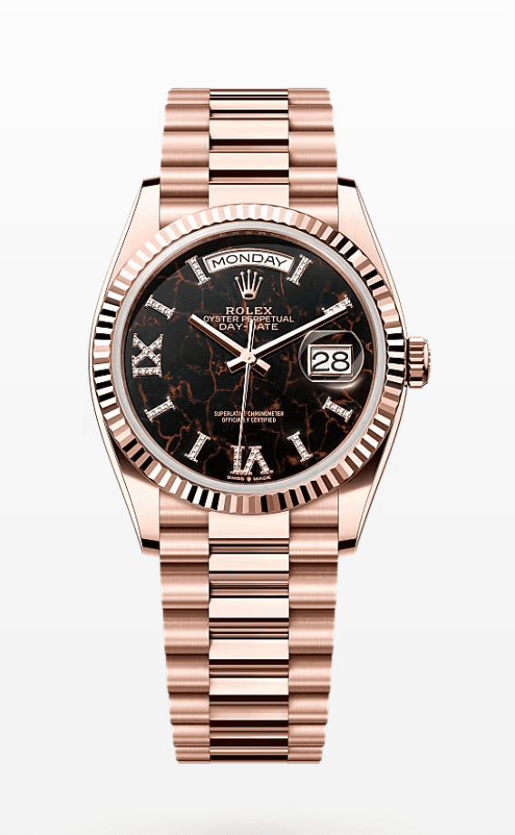 Rolex Daydate Eisenkiesel Dial with Diamond Markers 36mm Full Everose Gold